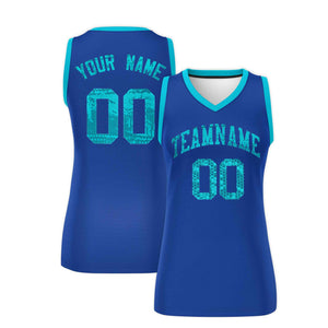 Custom Royal Sky Blue Women Basketball Jersey Dress