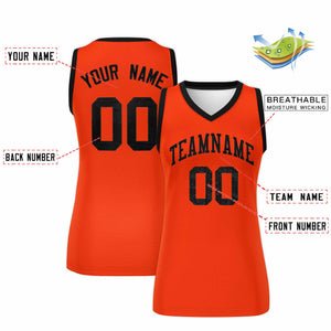 Custom Orange Black Women Basketball Jersey Dress