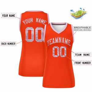 Custom Orange Light Pink Women Basketball Jersey Dress