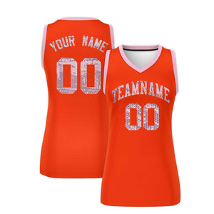 Custom Orange Light Pink Women Basketball Jersey Dress