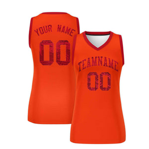 Custom Orange Red Women Basketball Jersey Dress