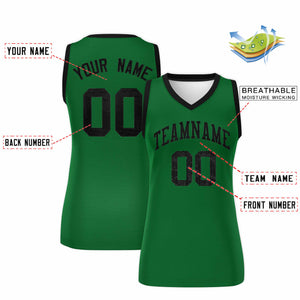 Custom Kelly Green Black Women Basketball Jersey Dress