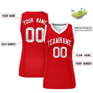 Custom Red White Women Basketball Jersey Dress