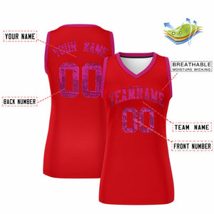 Custom Red Pink Women Basketball Jersey Dress