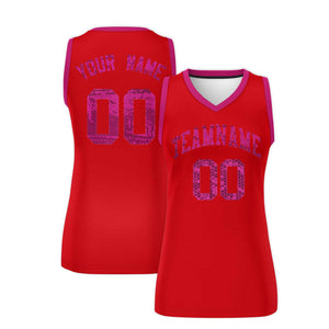 Custom Red Pink Women Basketball Jersey Dress