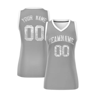 Custom Silver White Women Basketball Jersey Dress