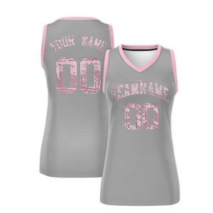 Custom Silver Light Pink Women Basketball Jersey Dress