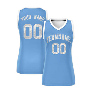 Custom Light Blue White Women Basketball Jersey Dress