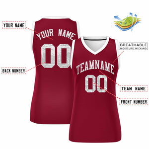 Custom Crimson White Women Basketball Jersey Dress