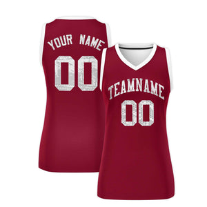 Custom Crimson White Women Basketball Jersey Dress