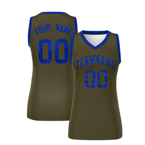 Custom Olive Royal Women Basketball Jersey Dress