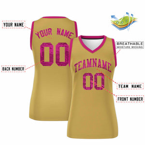 Custom Old Gold Pink Women Basketball Jersey Dress