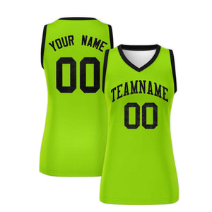 Custom Neon Green Black Women Basketball Jersey Dress