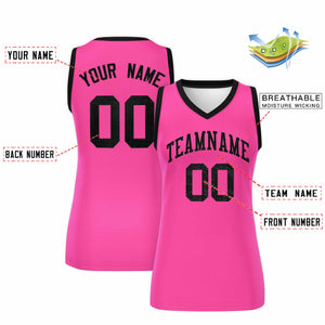 Custom Pink Black Women Basketball Jersey Dress