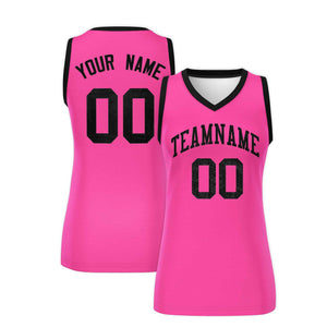 Custom Pink Black Women Basketball Jersey Dress