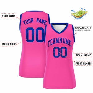 Custom Pink Royal Women Basketball Jersey Dress