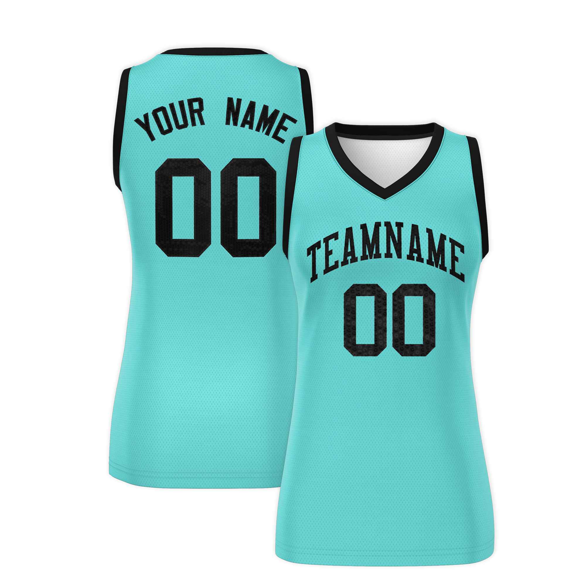 Custom Bright Green Black Women Basketball Jersey Dress