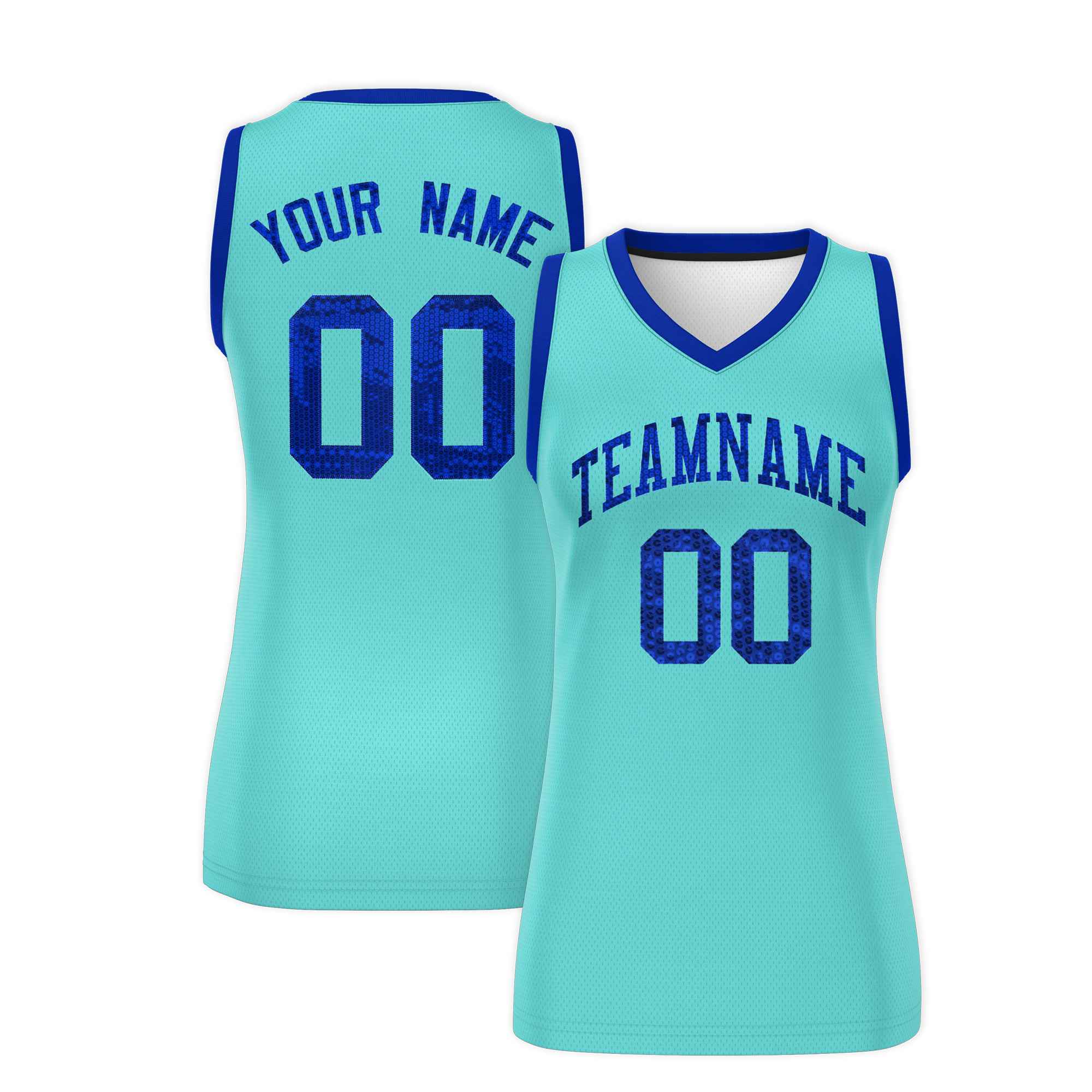 Custom Bright Green Royal Women Basketball Jersey Dress