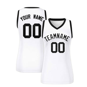 Custom White Black Women Basketball Jersey Dress