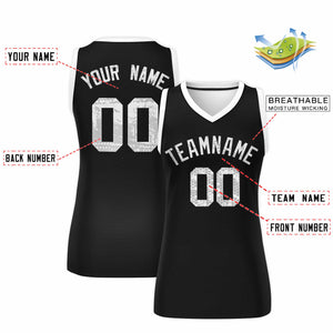 Custom Black White Women Basketball Jersey Dress