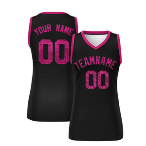 Custom Black Pink Women Basketball Jersey Dress