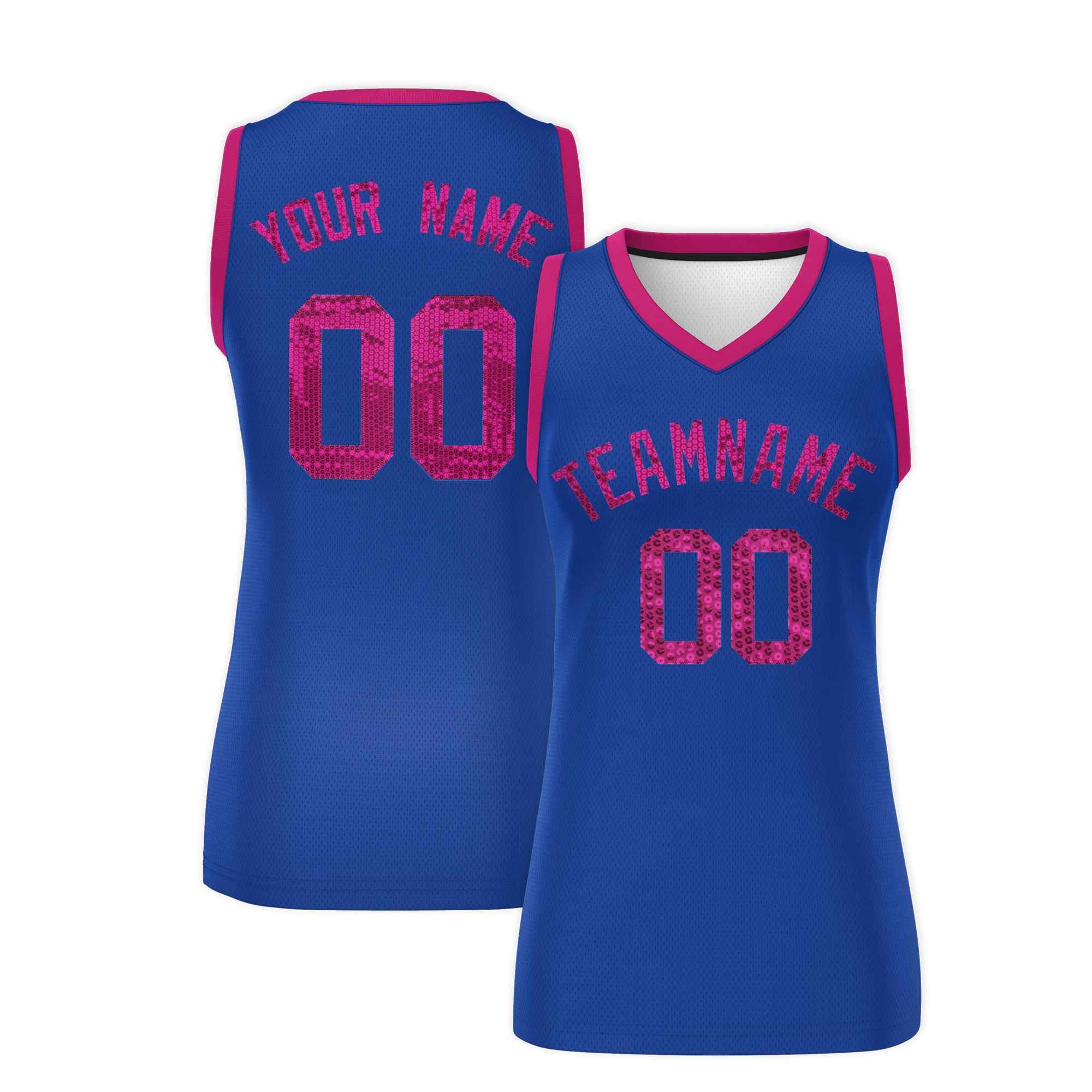 Custom Royal Pink Women Basketball Jersey Dress