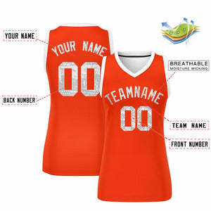 Custom Orange White Women Basketball Jersey Dress