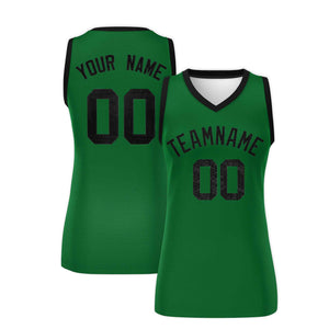 Custom Kelly Green Black Women Basketball Jersey Dress