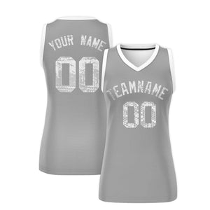 Custom Silver White Women Basketball Jersey Dress