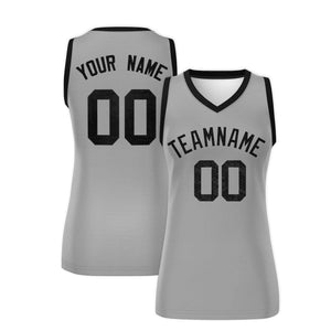 Custom Silver Black Women Basketball Jersey Dress