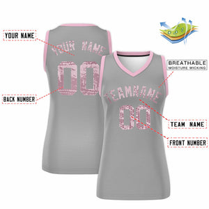 Custom Silver Light Pink Women Basketball Jersey Dress