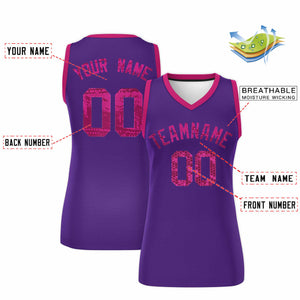 Custom Purple Pink Women Basketball Jersey Dress