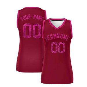 Custom Crimson Pink Women Basketball Jersey Dress