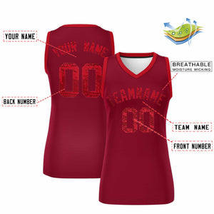 Custom Crimson Red Women Basketball Jersey Dress