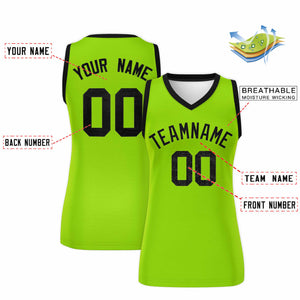 Custom Neon Green Black Women Basketball Jersey Dress