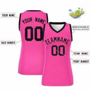 Custom Pink Black Women Basketball Jersey Dress