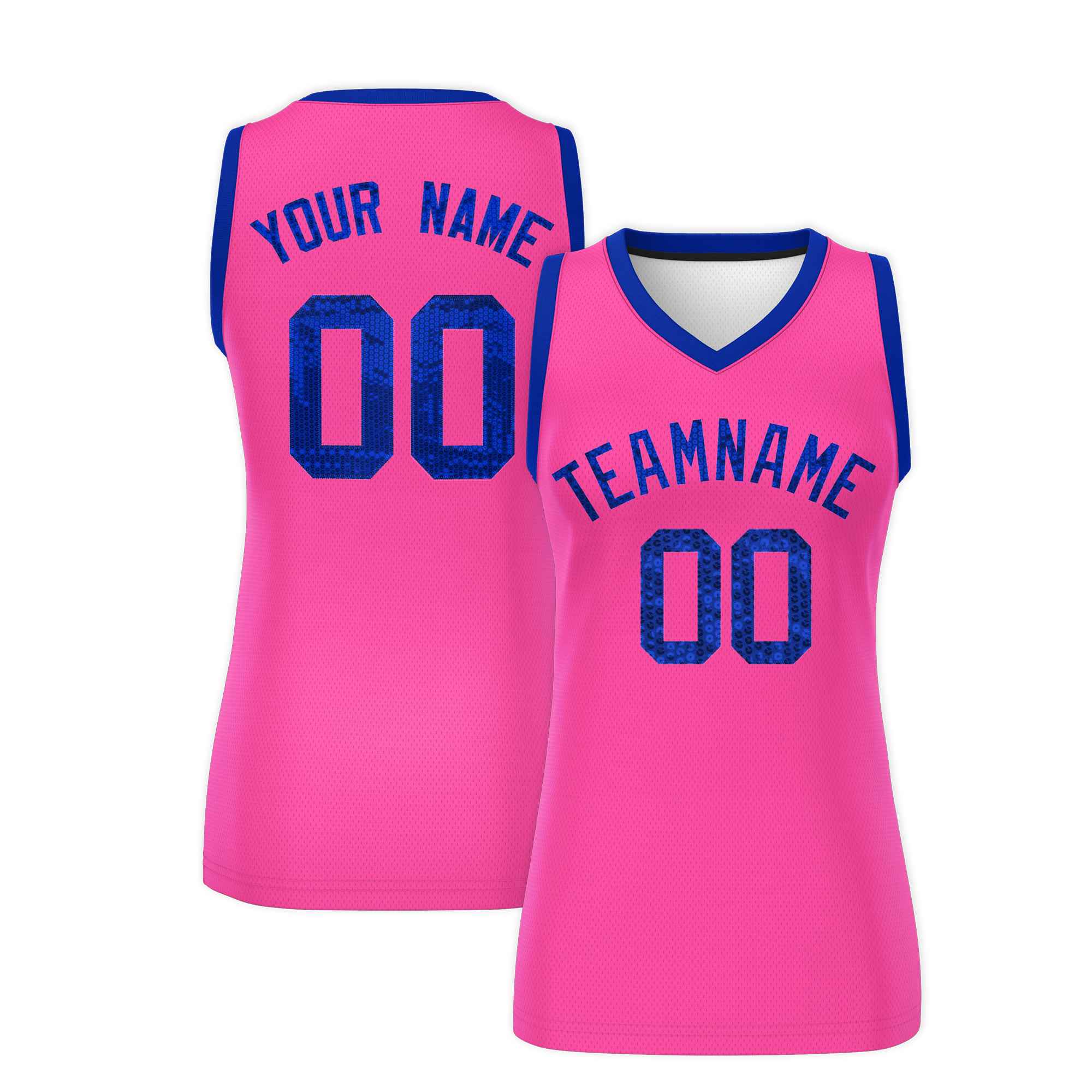 Custom Pink Royal Women Basketball Jersey Dress