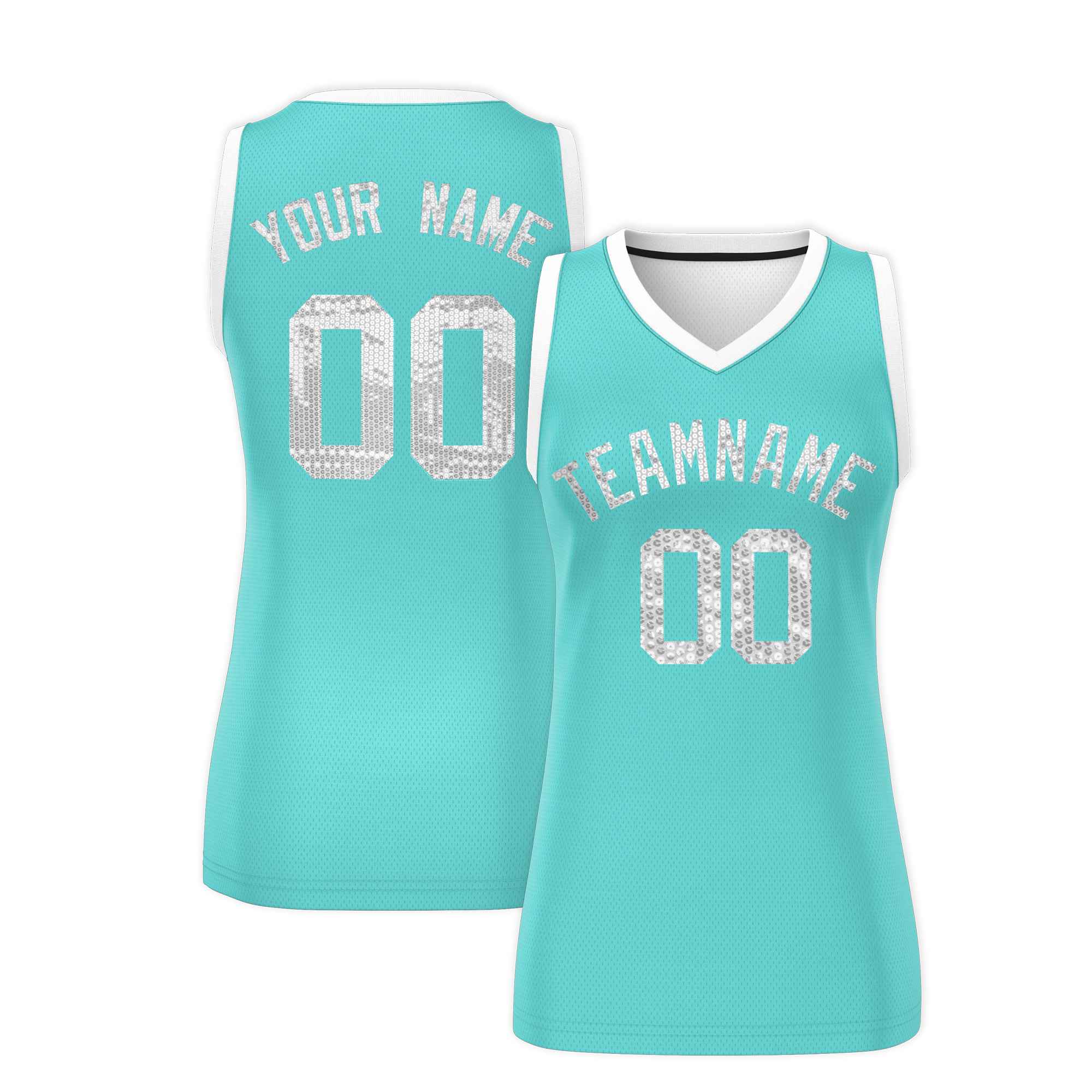 Custom Bright Green White Women Basketball Jersey Dress