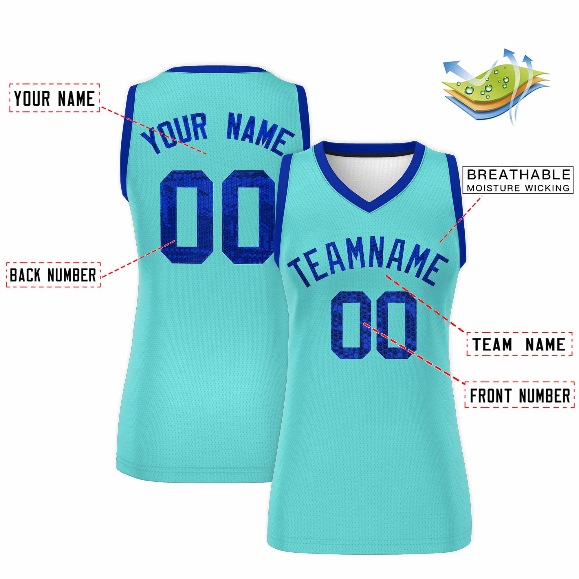 Custom Bright Green Royal Women Basketball Jersey Dress