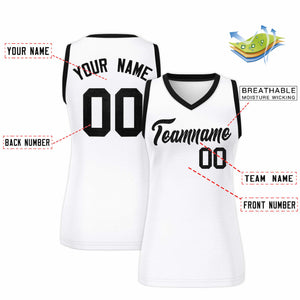 Custom White Black Women Basketball Jersey Dress