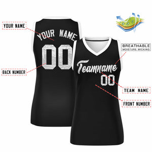 Custom Black White Women Basketball Jersey Dress