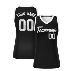 Custom Black White Women Basketball Jersey Dress