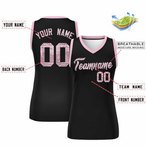 Custom Black Light Pink Women Basketball Jersey Dress