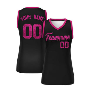 Custom Black Pink Women Basketball Jersey Dress