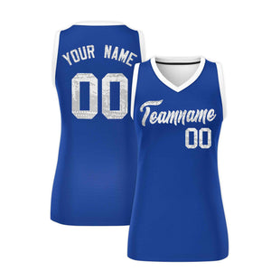 Custom Royal White Women Basketball Jersey Dress