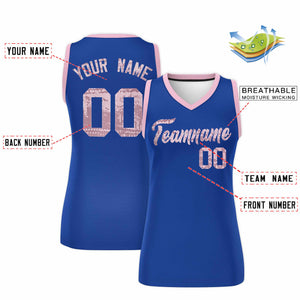 Custom Royal Light Pink Women Basketball Jersey Dress