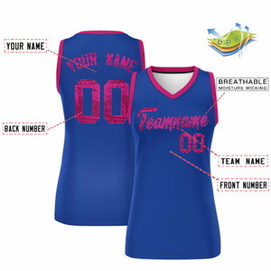 Custom Royal Pink Women Basketball Jersey Dress