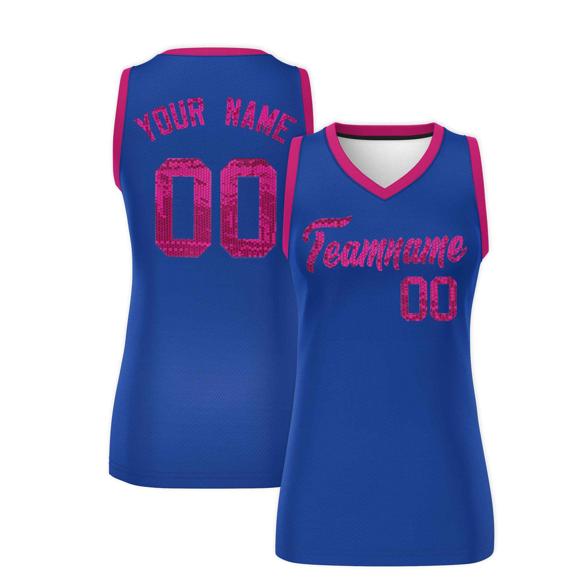 Custom Royal Pink Women Basketball Jersey Dress