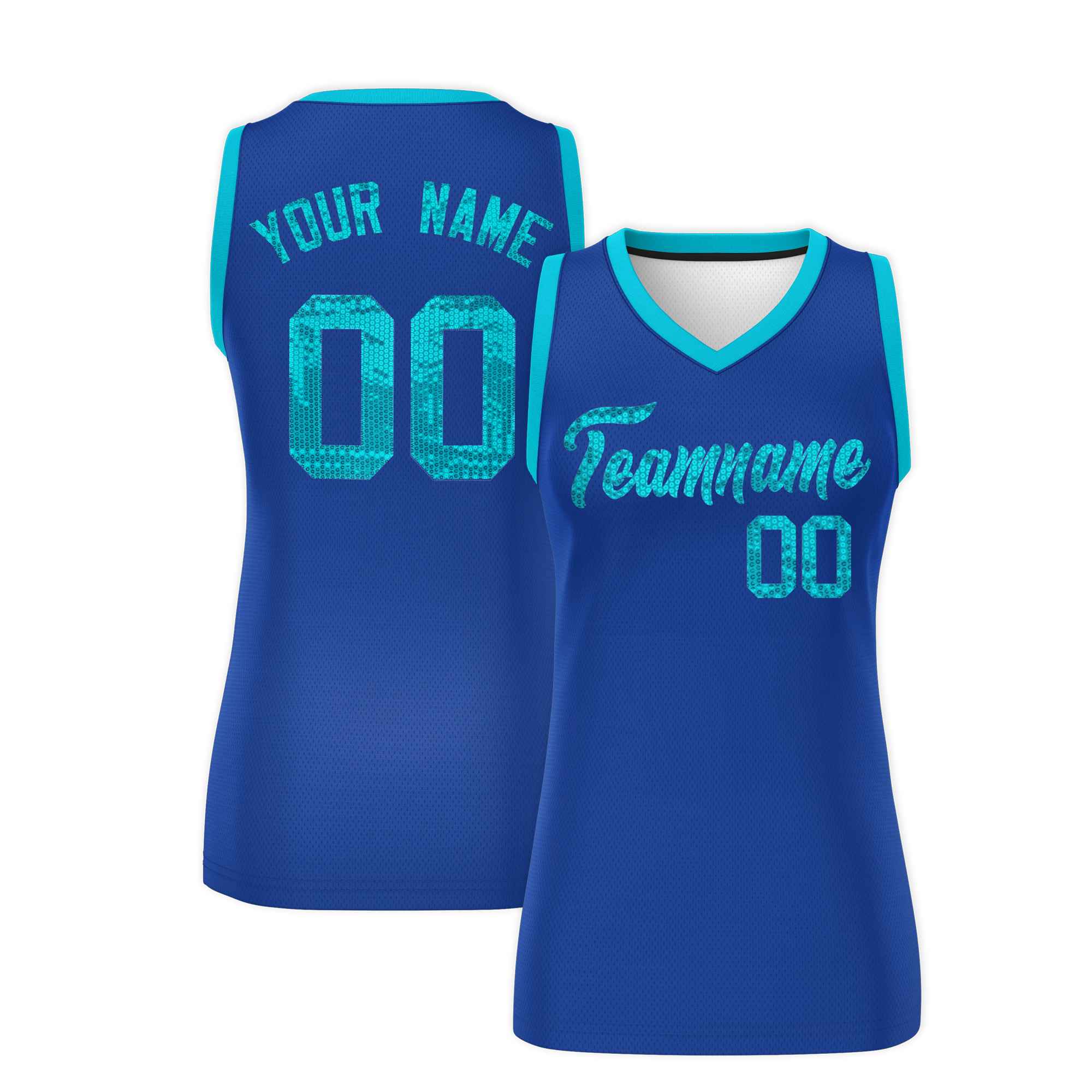 Custom Royal Sky Blue Women Basketball Jersey Dress