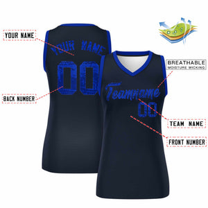 Custom Navy Royal Women Basketball Jersey Dress